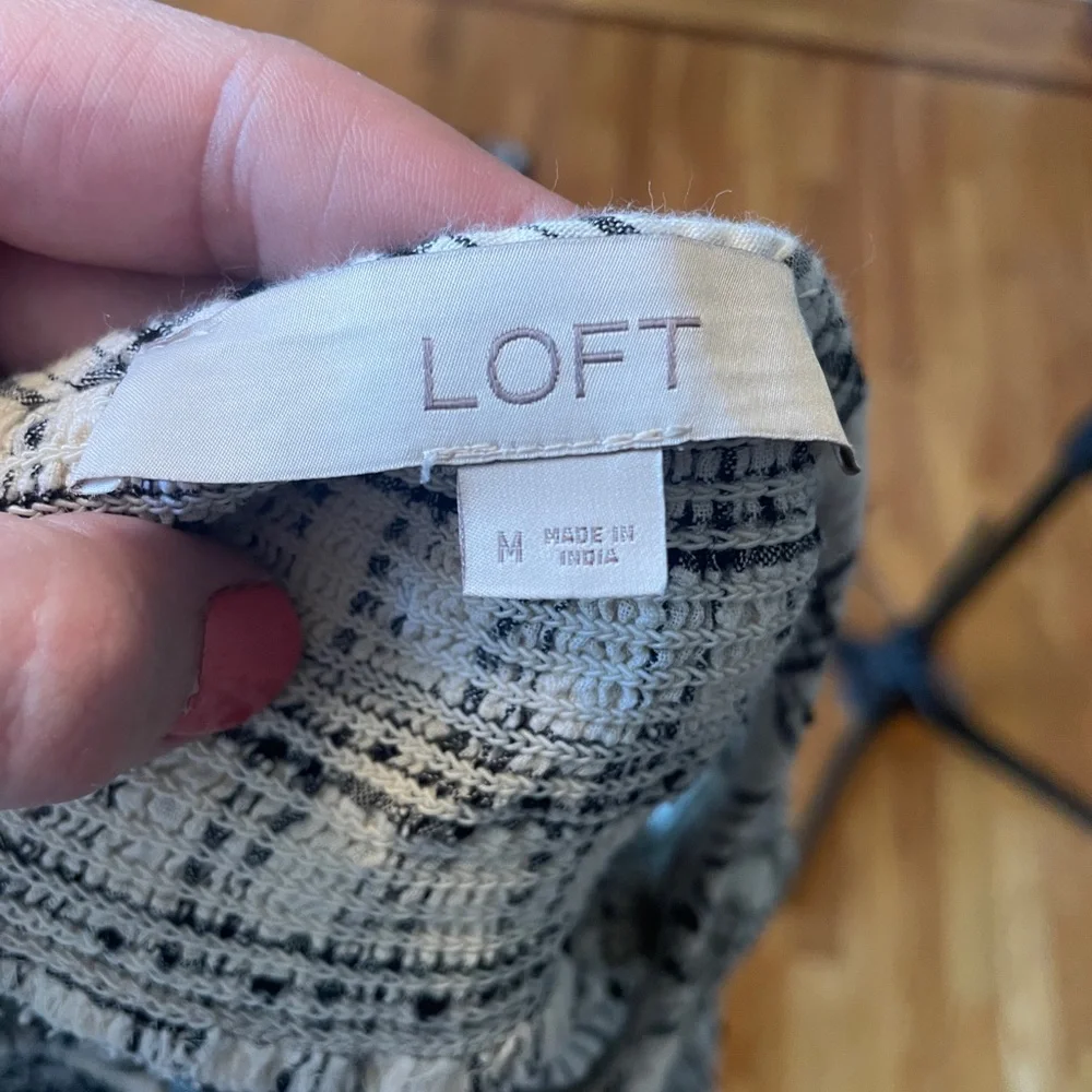 LOFT Plaid Ruffle Sleeve Top - Picture 6 of 6